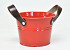 Bucket Zinc Leather H14cm Red