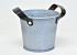 Bucket Leather H14cm Mat Zinc