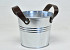 Bucket Leather H14cm Zinc