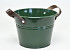 Bucket Zinc Leather H16cm Green 