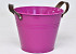 Bucket Zinc Leather H20cm Fuchsia