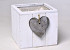 Wooden Box Grey with Heart 
