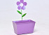 Zinc Pot Flower B17cm Purple