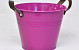 Bucket Zinc Leather H20cm Fuchsia