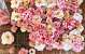 DIY Panneau de fleurs Pêche/Rose 80x60cm