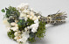 Droog Veldboeket Groen/Wit 40cm