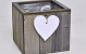 Wooden Box Grey with Heart 